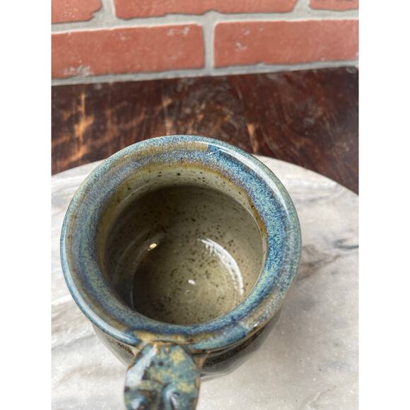 Artist Signed Studio Pottery Prudhoe Bay Alaska Mug Map Graphic Stoneware Vtg - Picture 7 of 7